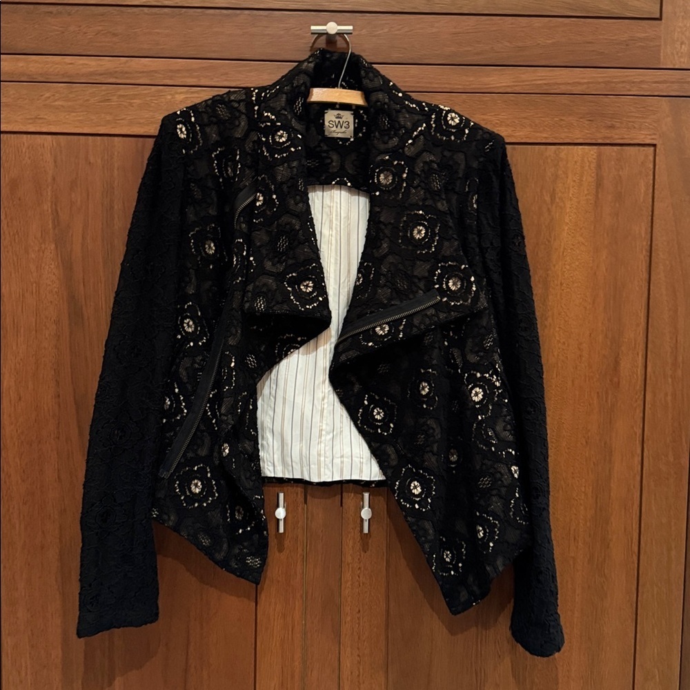 SW3 Bespoke Black Lace Jacket women’s S